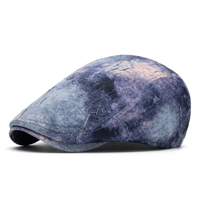 Four Seasons Cotton Print Newsboy Caps Men Flat Peaked Cap