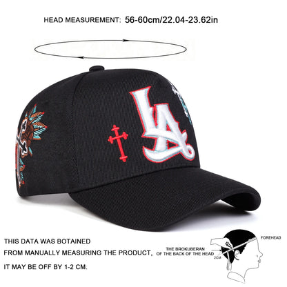 Unisex LA Letter Cross Embroidery Baseball Caps Spring and Autumn