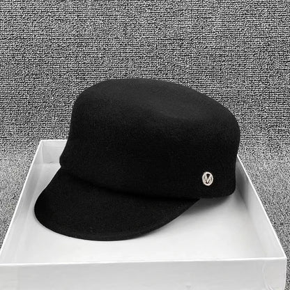 Winter Wool Felt Japan M Letter Street Visors Cap
