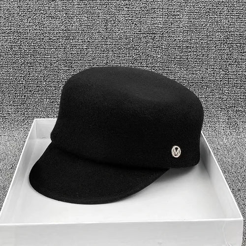 Winter Wool Felt Japan M Letter Street Visors Cap
