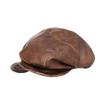 High Grade Leather Newsboy Cap For Men Fashion British Style Berets For Women