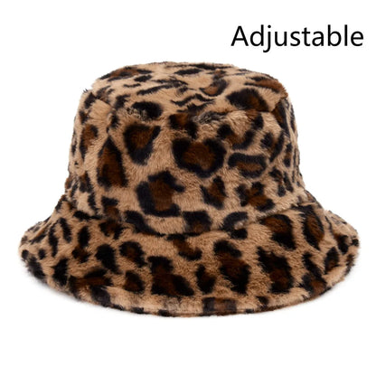 Fashion New Women Bucket Hat Retro Spring Autumn Leopard