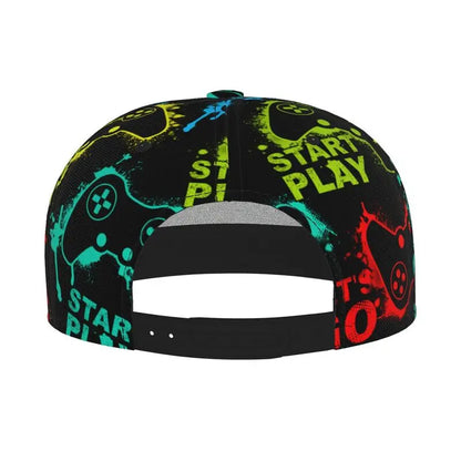 Video Game Controller Snapback Hat Unisex Flat Bill Hat Novelty Adjustable Hip Hop Flat Brim Sun Cap