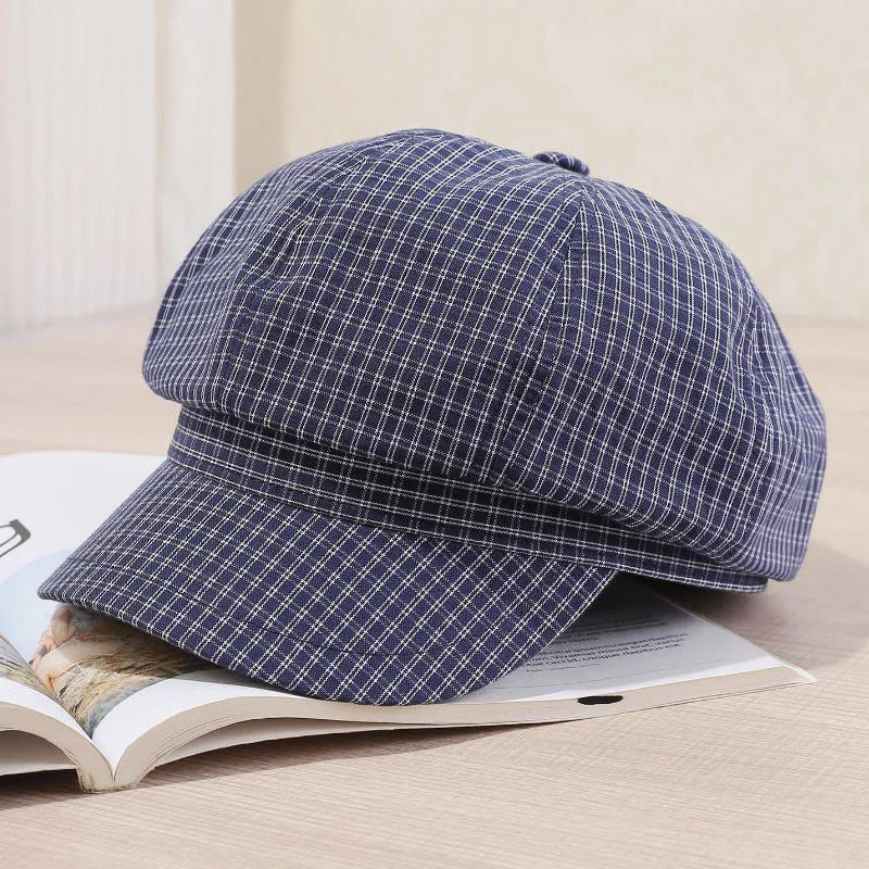 Korean-Style Retro Striped Painter Beret