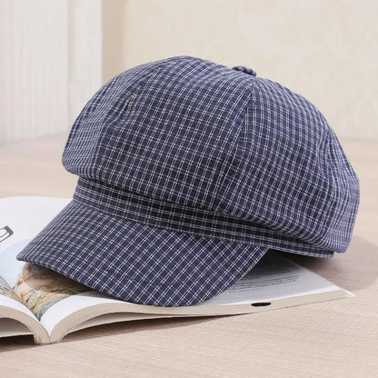 Korean-Style Retro Striped Painter Beret