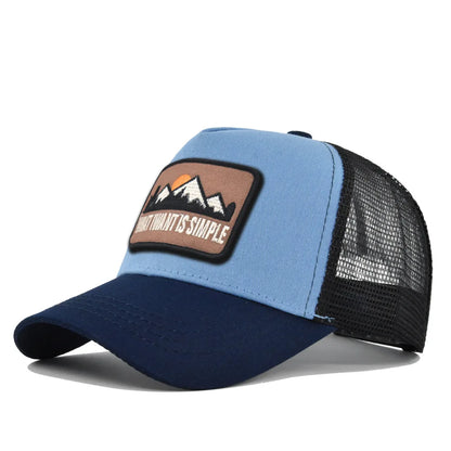 Letter Mesh Breathable Hat Women Men Embroidery Blocking Baseball Cap