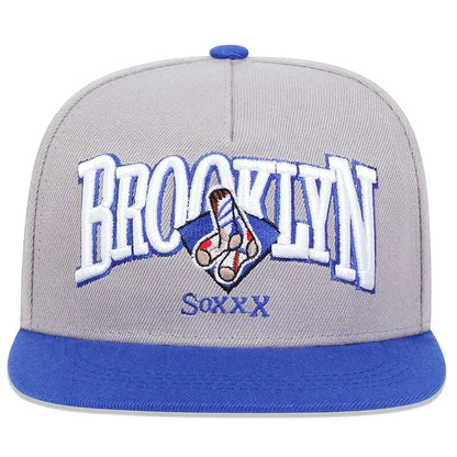 Brooklyn Socks Embroidery Snapback Cap Summer Leisure