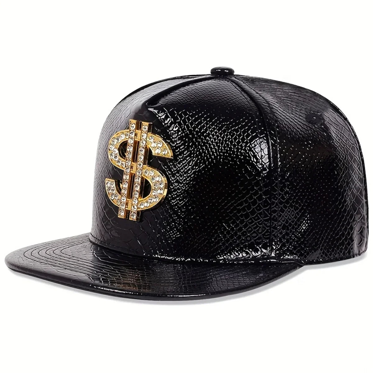Unisex S Label Python Patterned Leather Hip-hop Hats Spring Autumn