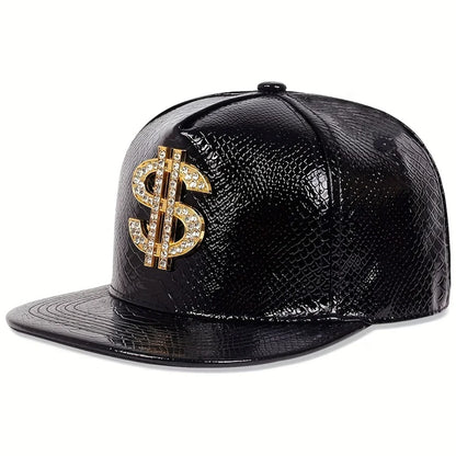 Unisex S Label Python Patterned Leather Hip-hop Hats Spring Autumn