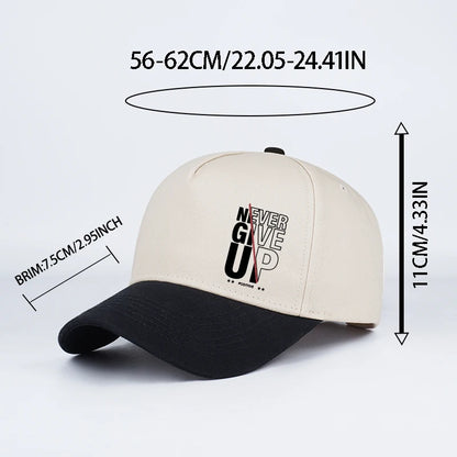 "Never Give Up" Print Two Tone Baseball Cap