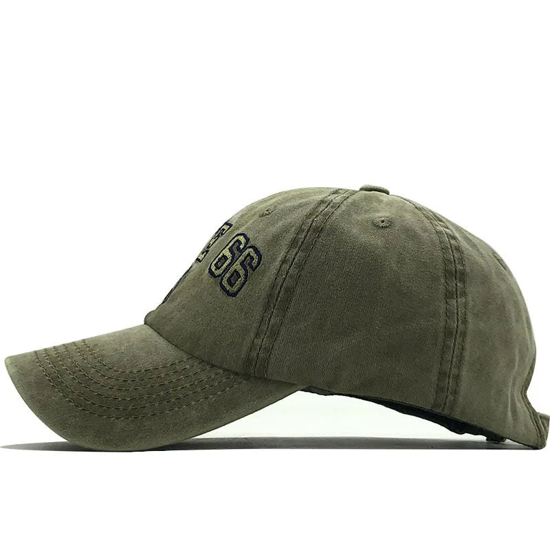 Summer New Pure Cotton Distressed Washed Baseball Cap Highway Embroidered Duckbill Cap Sunshade Hat