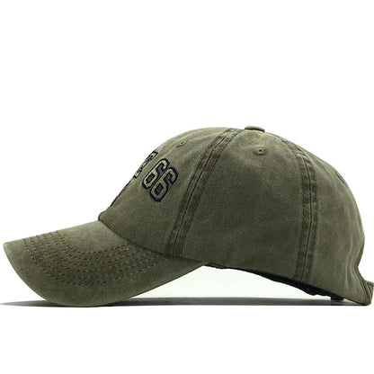 Summer New Pure Cotton Distressed Washed Baseball Cap Highway Embroidered Duckbill Cap Sunshade Hat