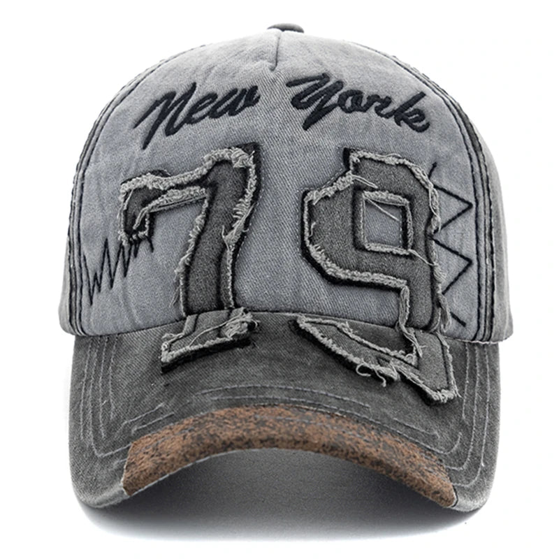 New Unisex Washed Cotton Cap Letter Embroidery Vintage Baseball Cap