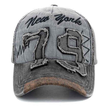 New Unisex Washed Cotton Cap Letter Embroidery Vintage Baseball Cap