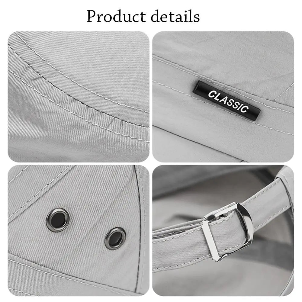 New Men Unisex Hat Baseball Cap Cotton Cadet Hat Breathable Combat Fishing Flat