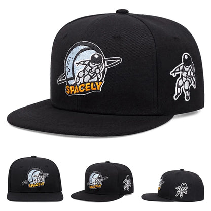 New Baseball Hat Astronaut Embroidered Hip Hop Hat Outdoor Daily Commuter Decorative Hat Sunshade Hat Unisex Flat Edge Hat