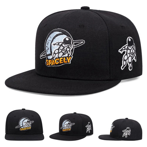 New Baseball Hat Astronaut Embroidered Hip Hop Hat Outdoor Daily Commuter Decorative Hat Sunshade Hat Unisex Flat Edge Hat