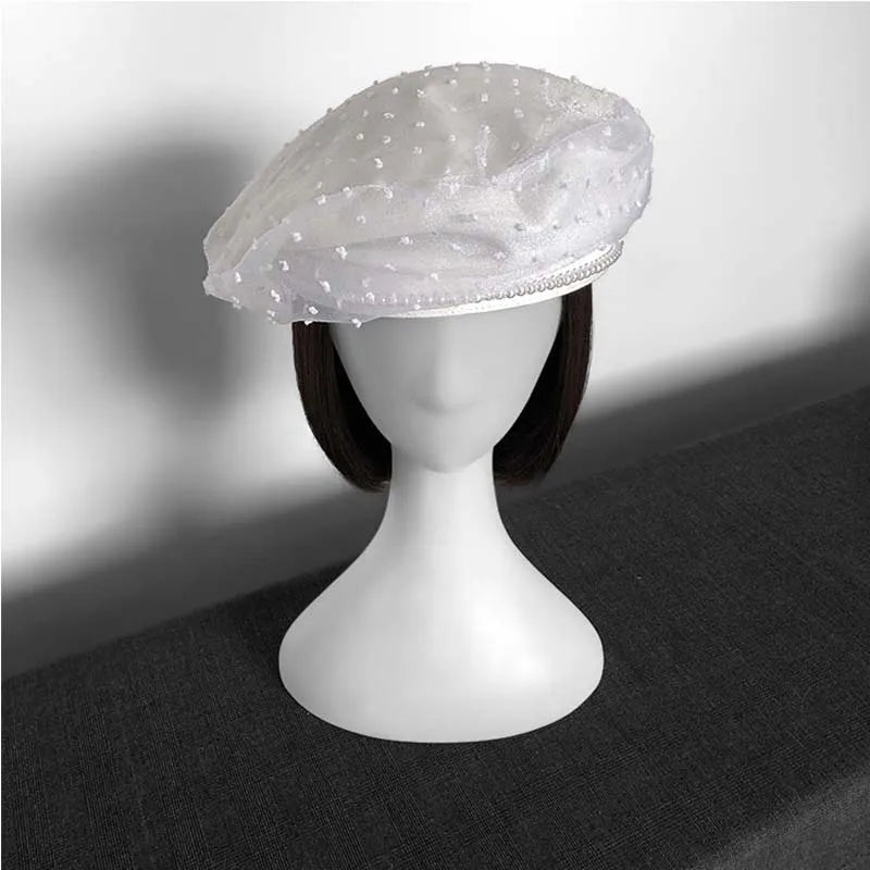 Women's Summer Thin Hollow Lace Beret French Retro Painter Hat