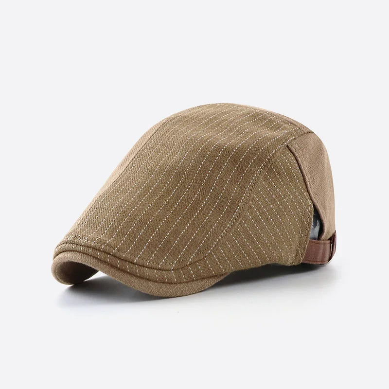 2025 Men Berets Cap British Style Autumn Summer Linen Hats