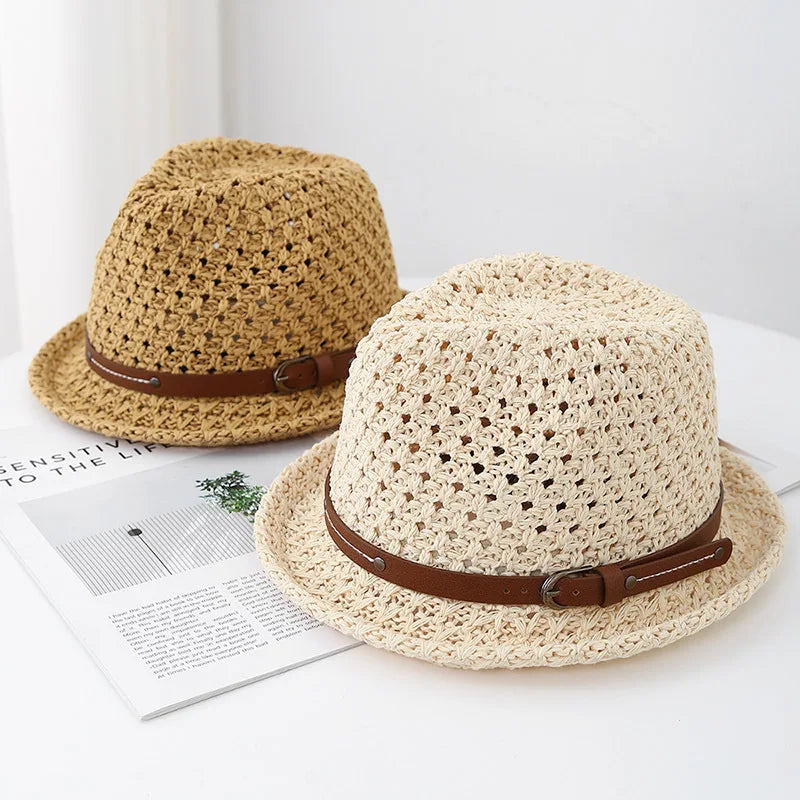 Unisex 90s Retro Bucket Hat Korean Belt Jazz Cap
