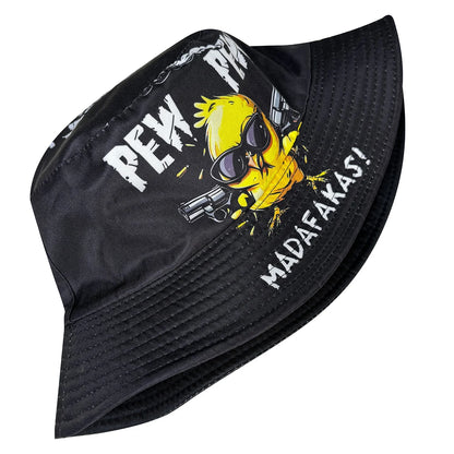Cool Duck'Pew Pew' 3D Graphic Fisherman Hat, Lightweight Cartoon Duck Design with Glasses