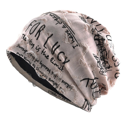 Letter Print Beanie Hats For Women Men Vintage
