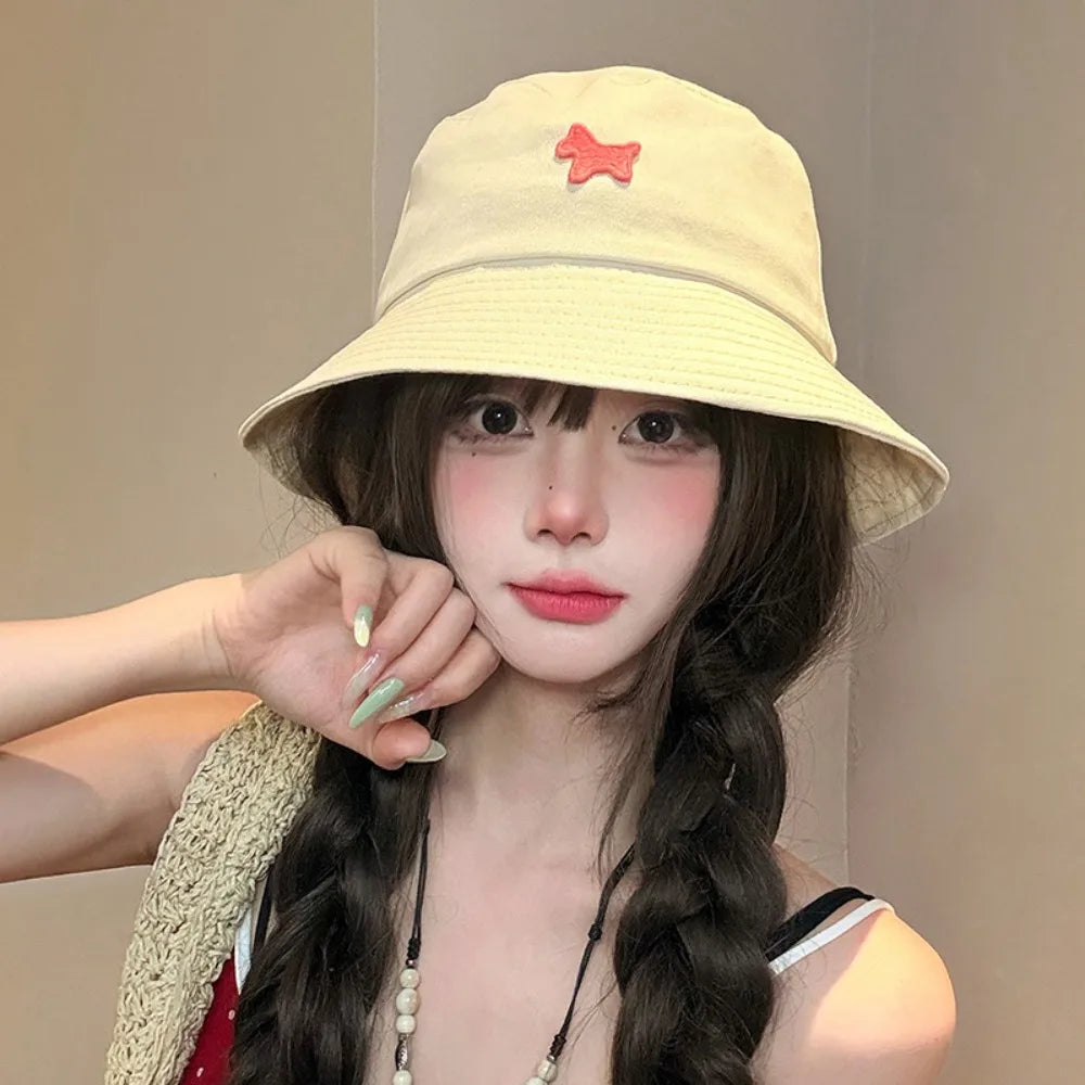 Cute Pony Fisherman Hat Sun Protection Large Brim Sunshade Hat