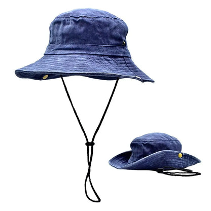 New Washed Cotton Bucket Hats Breathable UV Protection Panama Hat