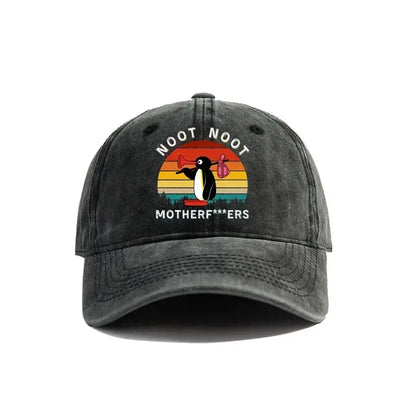 Noot Noot Pingu Distressed Baseball Cap Cool Men Women