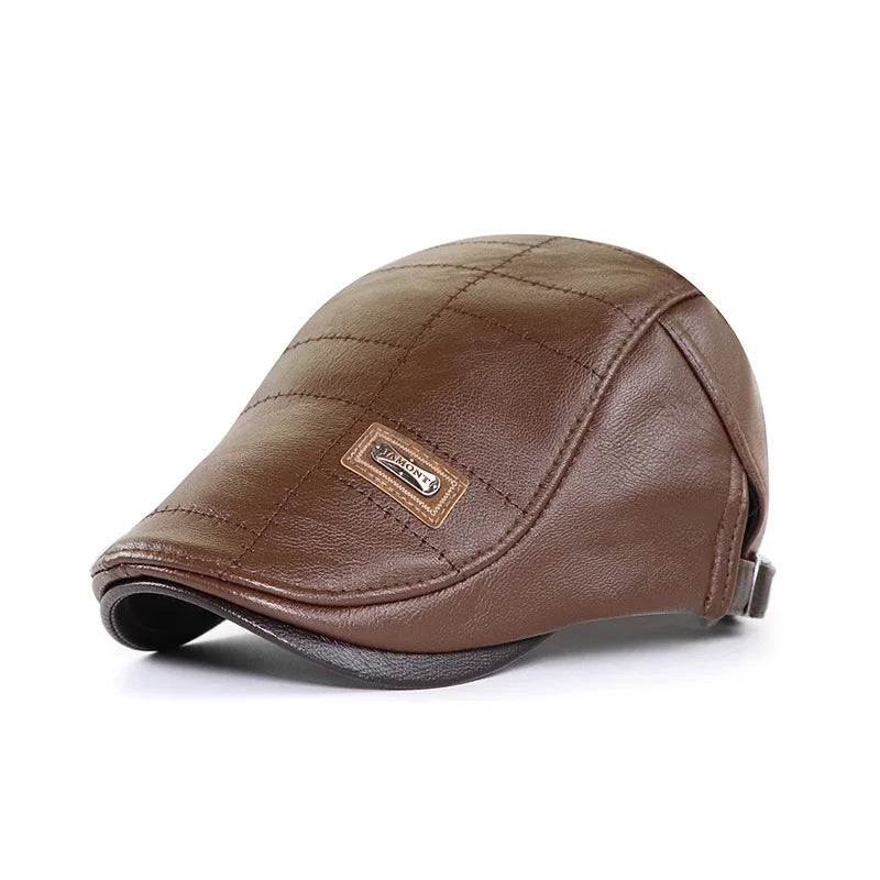 High Quality Men PU Leather Baseball Cap
