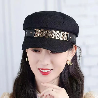 2026 Women Outdoor Warm Beret Hats Korean Octagonal Hat