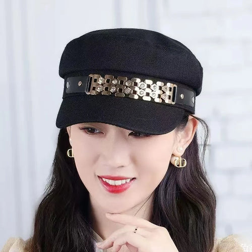 2026 Women Outdoor Warm Beret Hats Korean Octagonal Hat