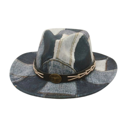 Jean Print Cowgirl Hat For Women Men