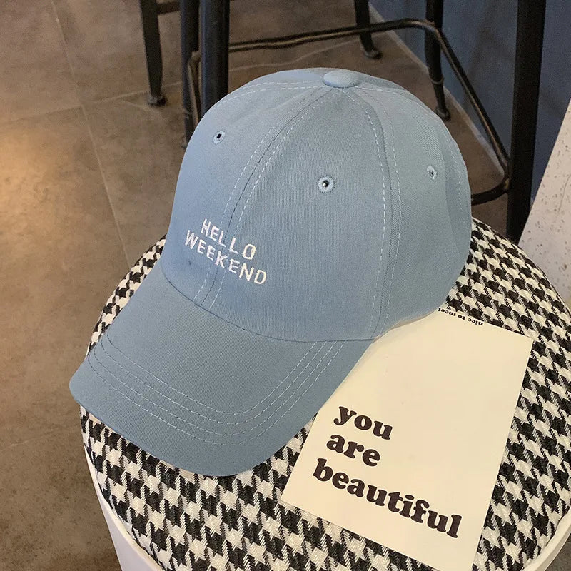 Embroidery Letter Baseball Cap Women Men Casual Peaked Caps