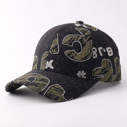 Large Letter Graffiti Printed Fringed Baseball Cap Both Suitable For Music Festivals