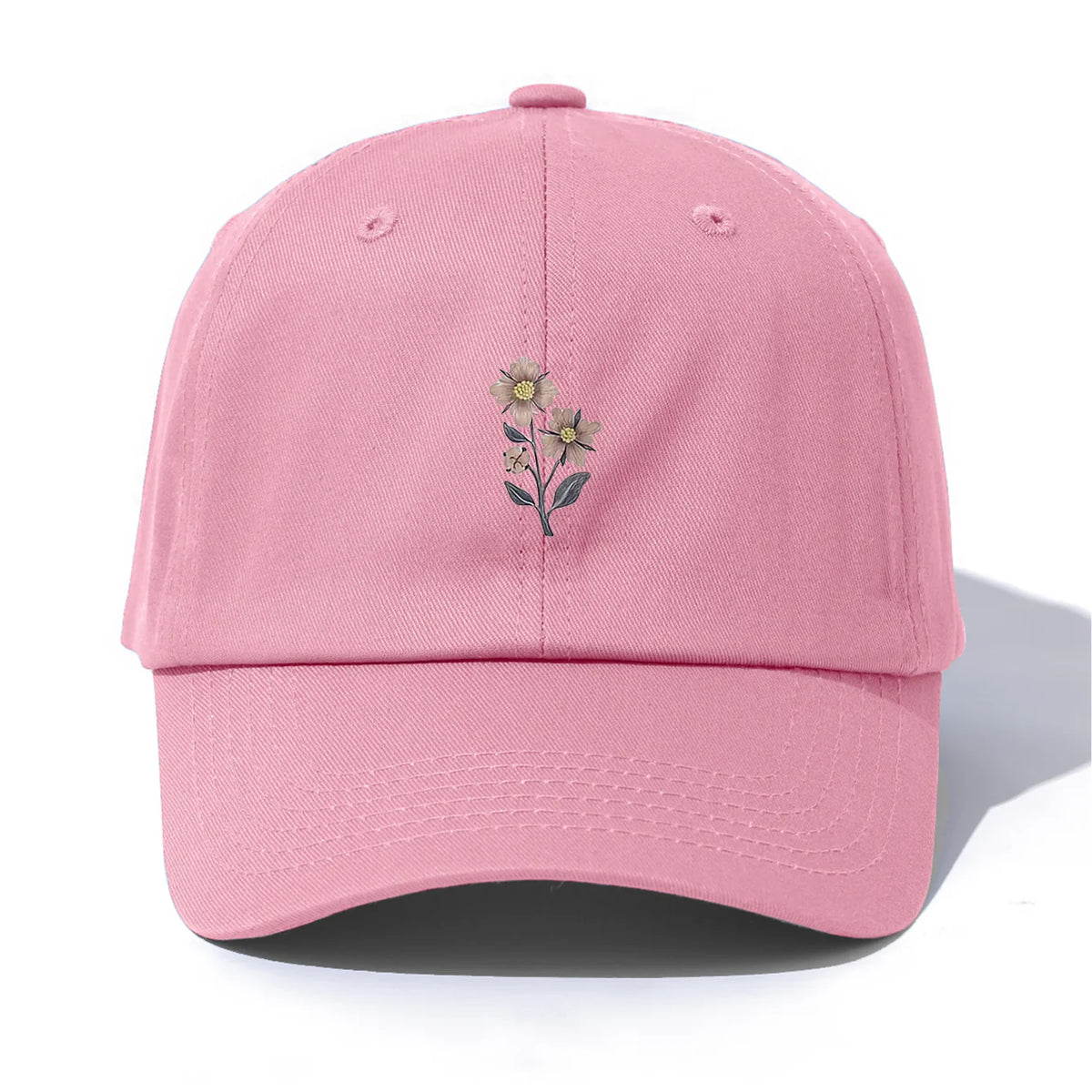 Flower Print  Baseball Cap For Adults Minimalist Retro Style Casual Soft Adjustable Dad Hat Perfect As Gift