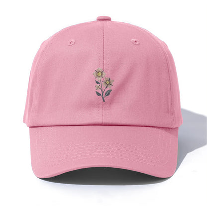 Flower Print  Baseball Cap For Adults Minimalist Retro Style Casual Soft Adjustable Dad Hat Perfect As Gift