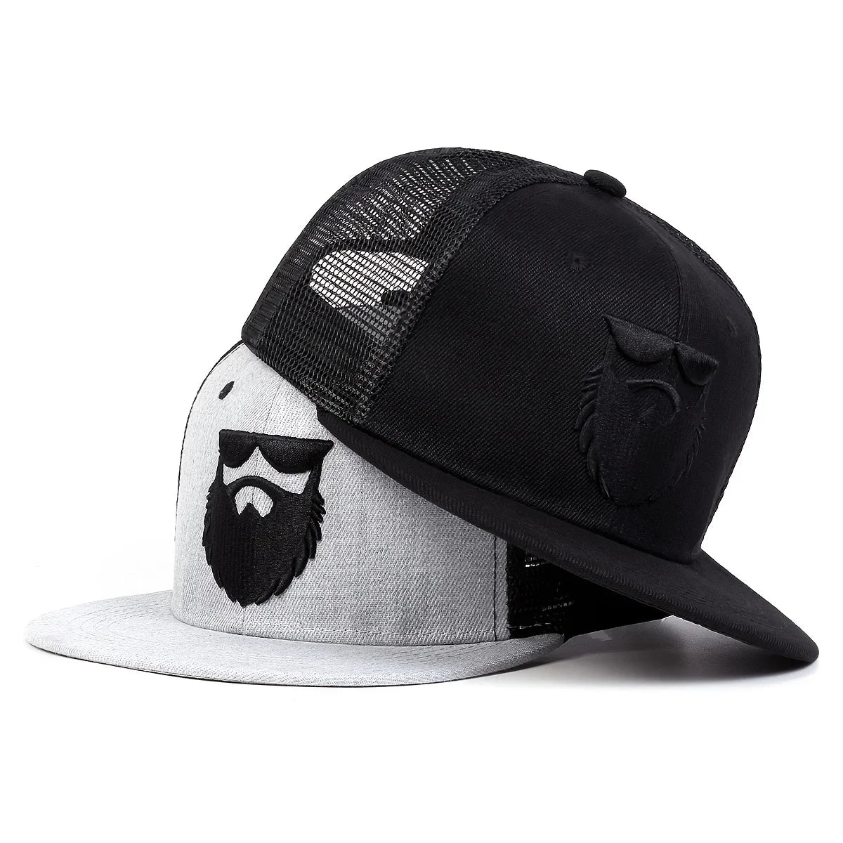 Snapback Hats Beard Old Men Embroidery Trucker Caps