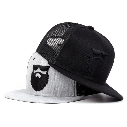 Snapback Hats Beard Old Men Embroidery Trucker Caps