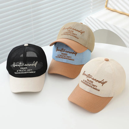 Summer Baby Mesh Hat Letter Embroidered Baseball Cap For Kids Boy Girls Outdoor Breathable Thin Sun