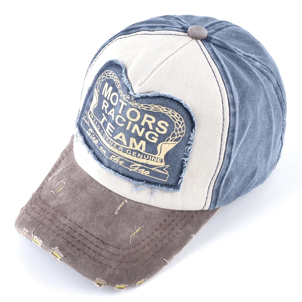 Vintage Washed Denim Baseball Cap For Men And Women