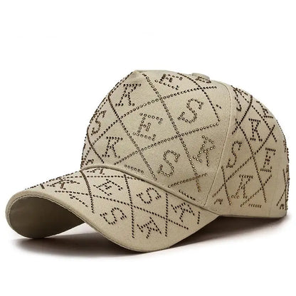 Korean Style Glittering Diamond Letter Baseball Cap