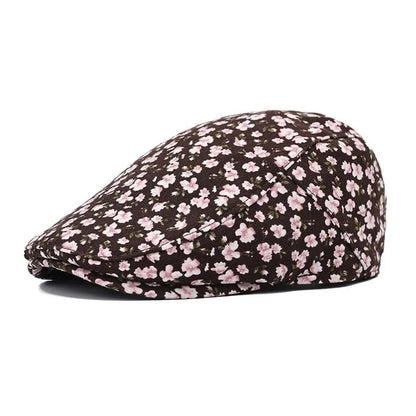 Fashion Retro Floral Beret Hat Fishing Casual Adjustable Artist Painter Hat