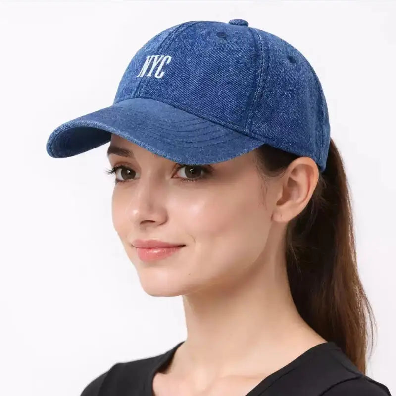 Versatile Spring Summer Denim Baseball Cap