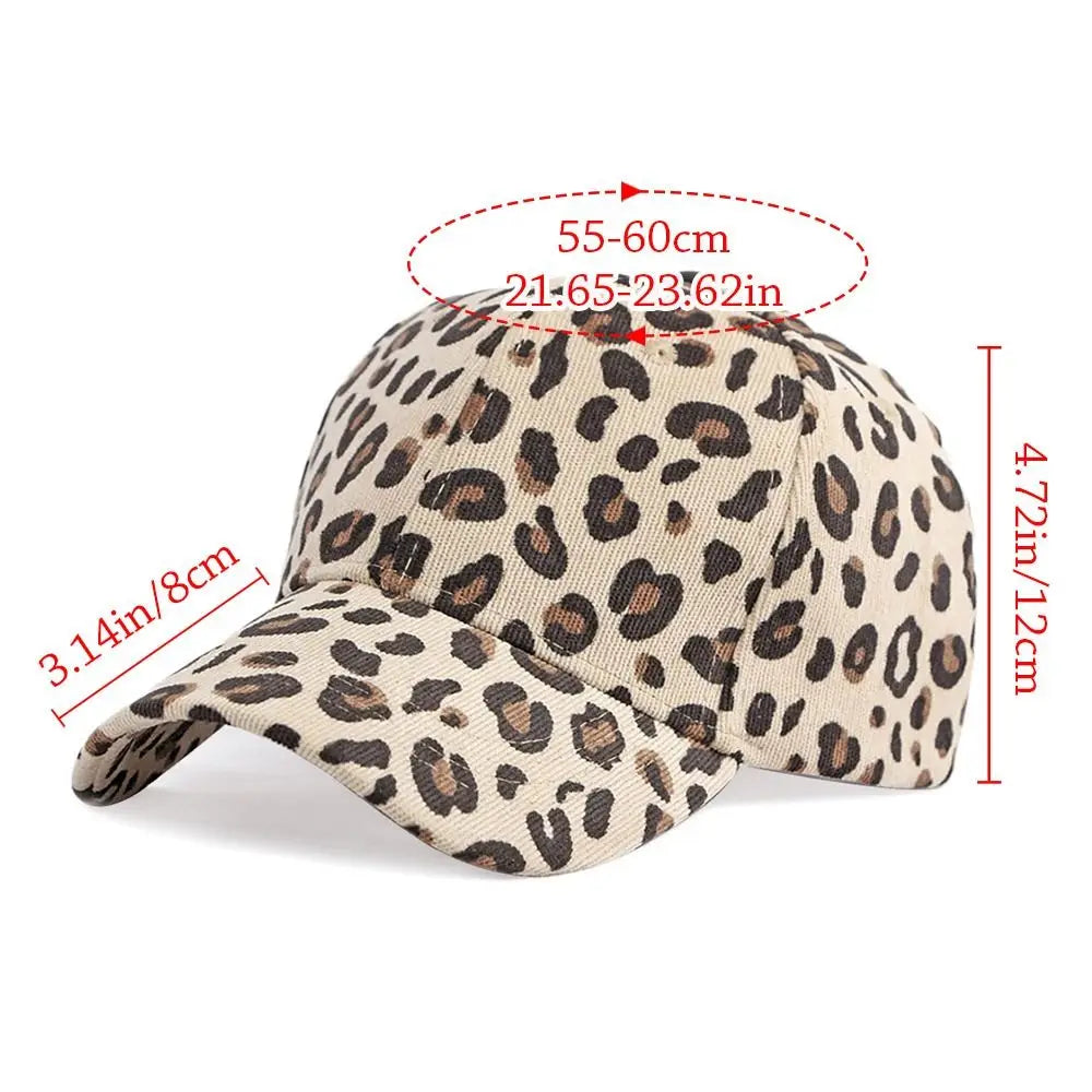 Fashionable Versatile Leopard Print Hat Velvet Sun Protection Baseball Cap