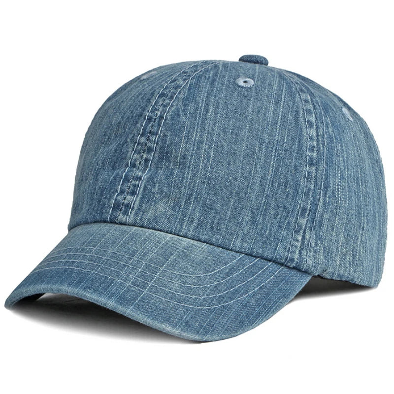 Men Women 6 Panels Denim Baseball Cap