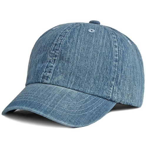 Men Women 6 Panels Denim Baseball Cap