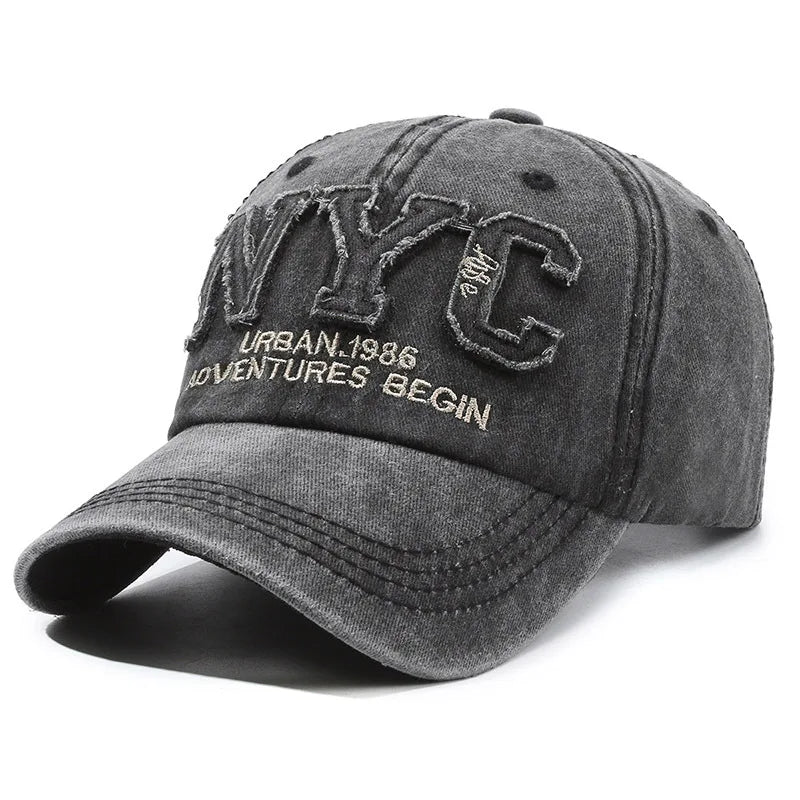 Arrival Vintage Big Letter NYC Baseball Cap Men Cotton Washed Spring Autumn For Women