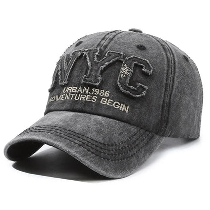 Arrival Vintage Big Letter NYC Baseball Cap Men Cotton Washed Spring Autumn For Women