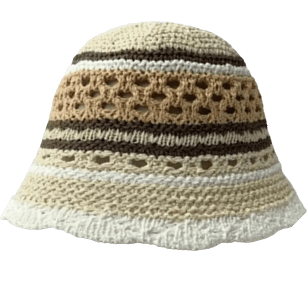 Popular Wide Brim Striped Bucket Hat